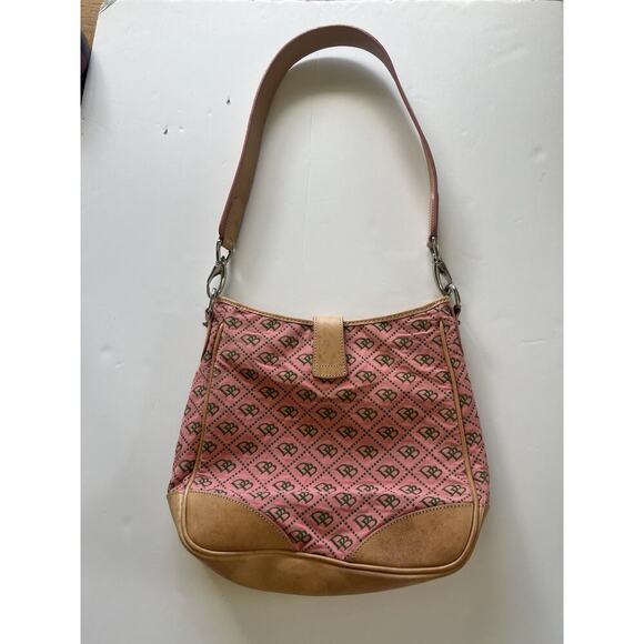 Dooney & Bourke Y2K Vintage Pink Monogram Messenger Shoulder Bag Purse - Picture 12 of 14